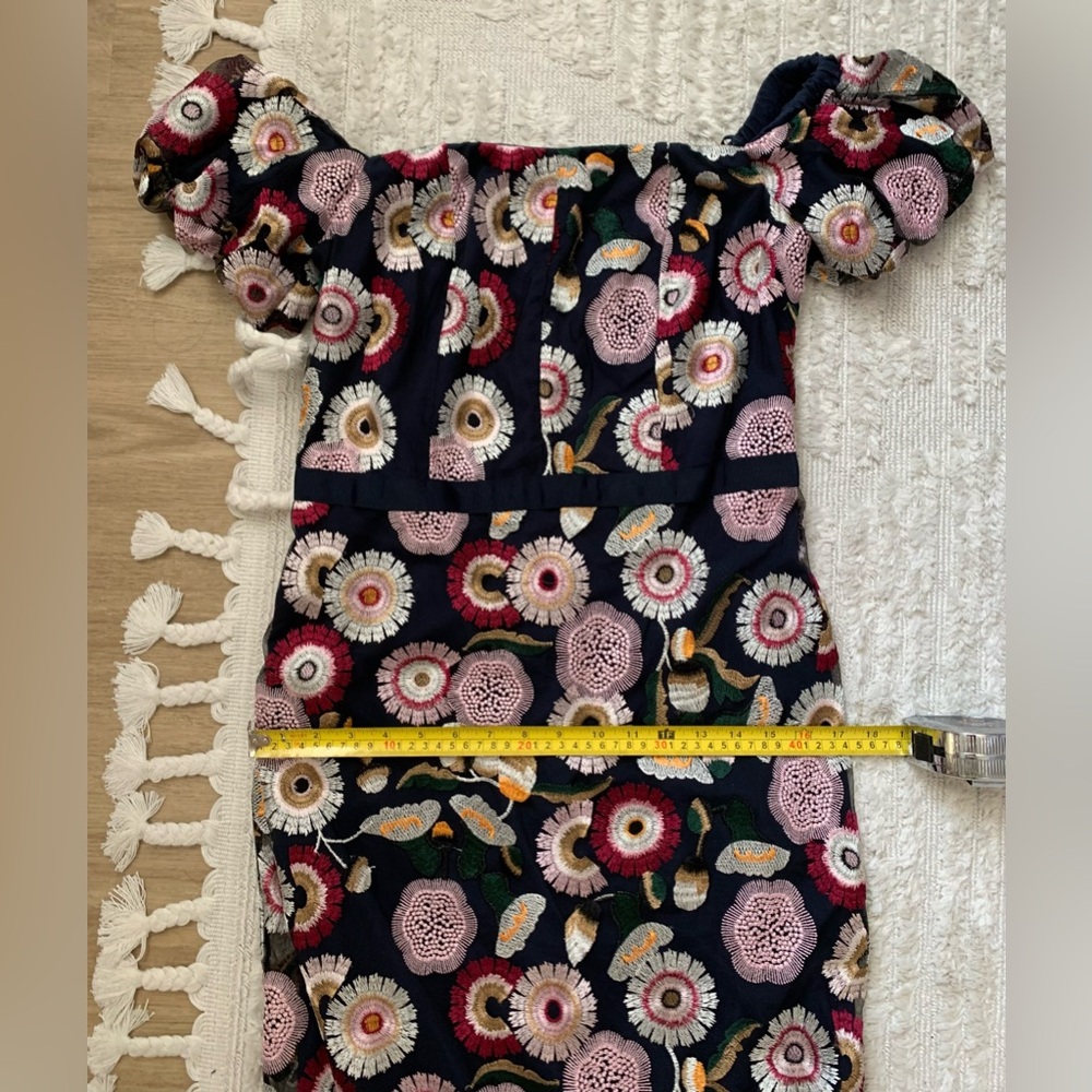 Sam Edelman Helium Floral Embroidered Off the Shoulder Dress (Size 10) - Picture 11 of 16